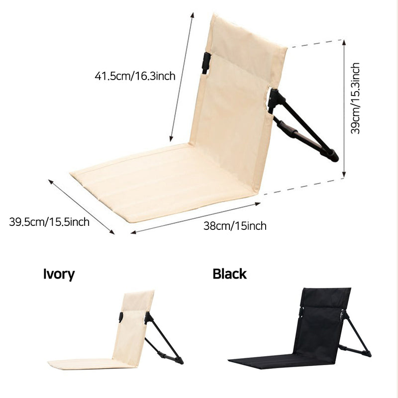 With Molly Portable Camping Lightweight Foldable Concert Low Back Chair IVORY 15.5(W)x15(D)x16.3(H)inch, 1.1lbs