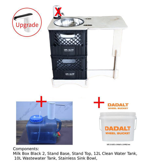With Molly OFS-OP13 Portable camping sink Camp With car outdoor storage BLACK 26.7x13.3x24.8inch