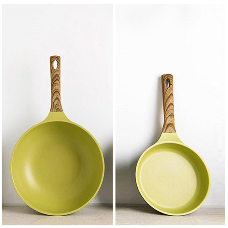 With Molly  Four Seasons  Induction Pan Set of 2PCS Pan(20cm/8in), Wok(26cm/10in) Olive Green