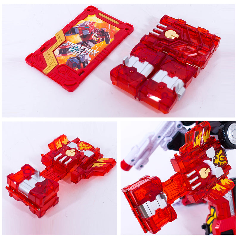 Metal Card Bot Phoenix Fire Two Transformation Robot Vehicle Mode 7.8(W) x 4(D) x 8.3(H) inch