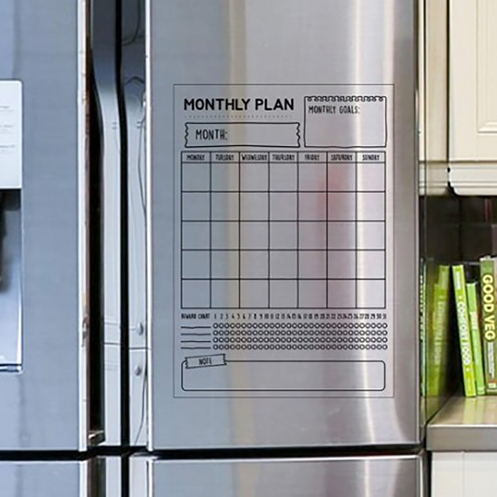 Attaches anywhere Detachable attachment schedule Planner Detachable Refrigerator Memo Sheet Memo Sticker_2P+board marker 2P set