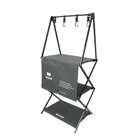 With Molly 3-Shelf Folding Camping Shelf aluminum with Storage bag dark gray 18.5x12.2x39.3inch 7.3lbs
