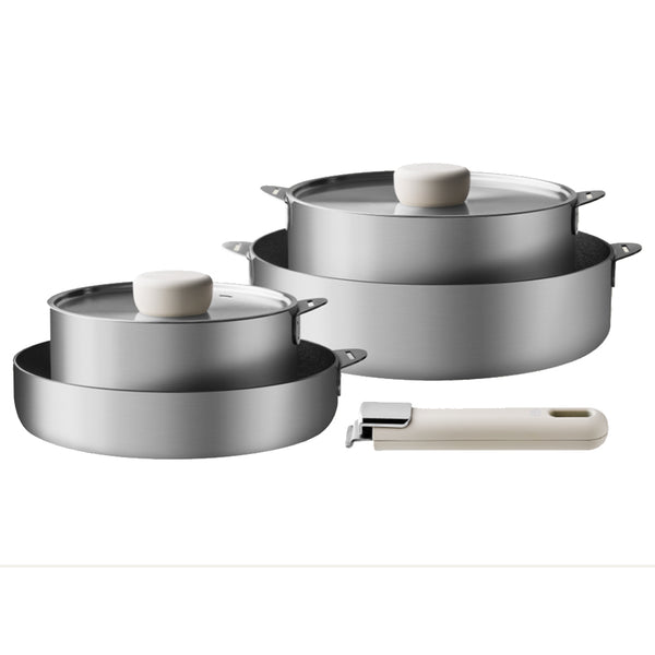 Modori stainless steel Cookware Set of 7P with magic handle