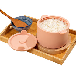 With Molly Microwave Low Carb Rice Cooker Container Diet Low Carb Rice Silicone Rice Cooker Pink