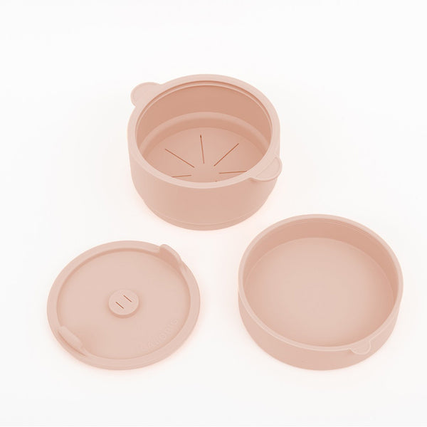 With Molly Microwave Low Carb Rice Cooker Container Diet Low Carb Rice Silicone Rice Cooker Pink