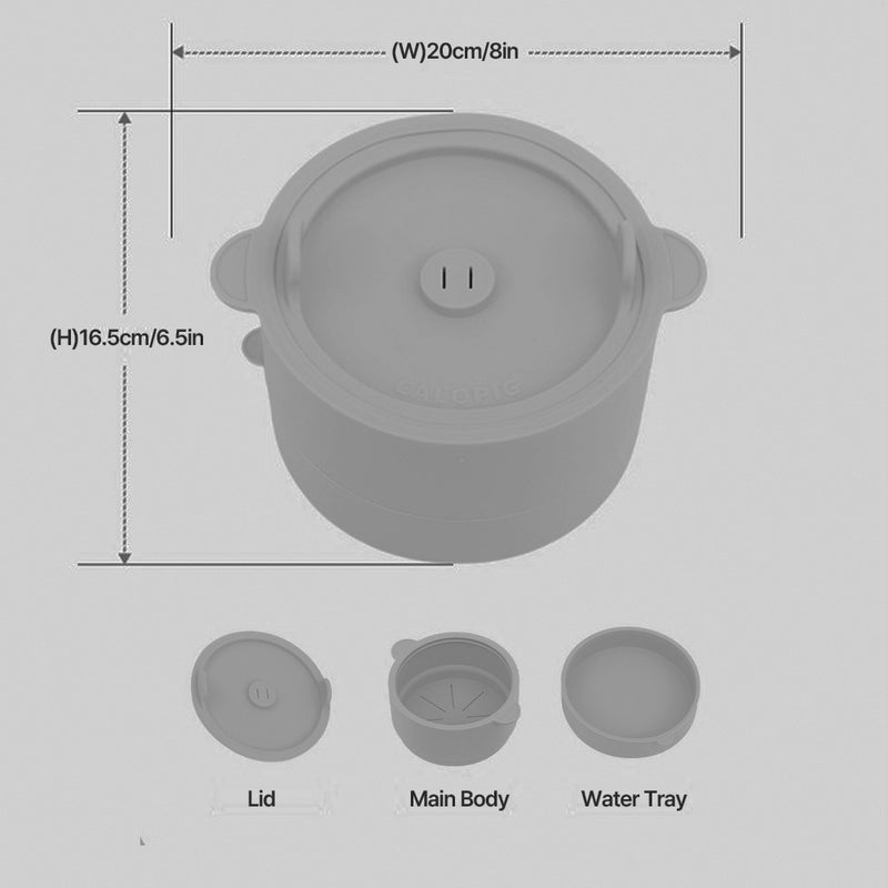 With Molly Microwave Low Carb Rice Cooker Container Diet Low Carb Rice Silicone Rice Cooker Gray