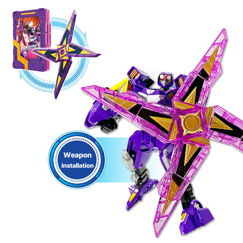 With Molly Metal Cardbot Shadow X 2 transformation modes: robot mode and vehicle mode  7.5(W) x 3.2(D) x 7.9(H) inch