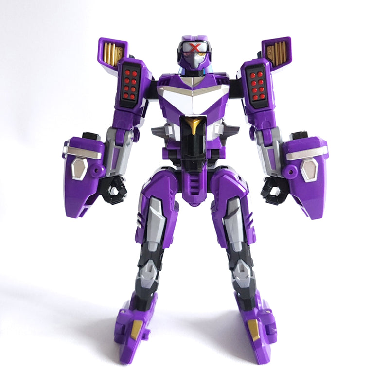 With Molly Metal Cardbot Shadow X 2 transformation modes: robot mode and vehicle mode  7.5(W) x 3.2(D) x 7.9(H) inch