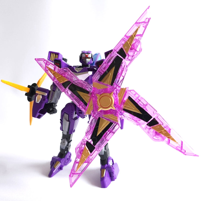 With Molly Metal Cardbot Shadow X 2 transformation modes: robot mode and vehicle mode  7.5(W) x 3.2(D) x 7.9(H) inch