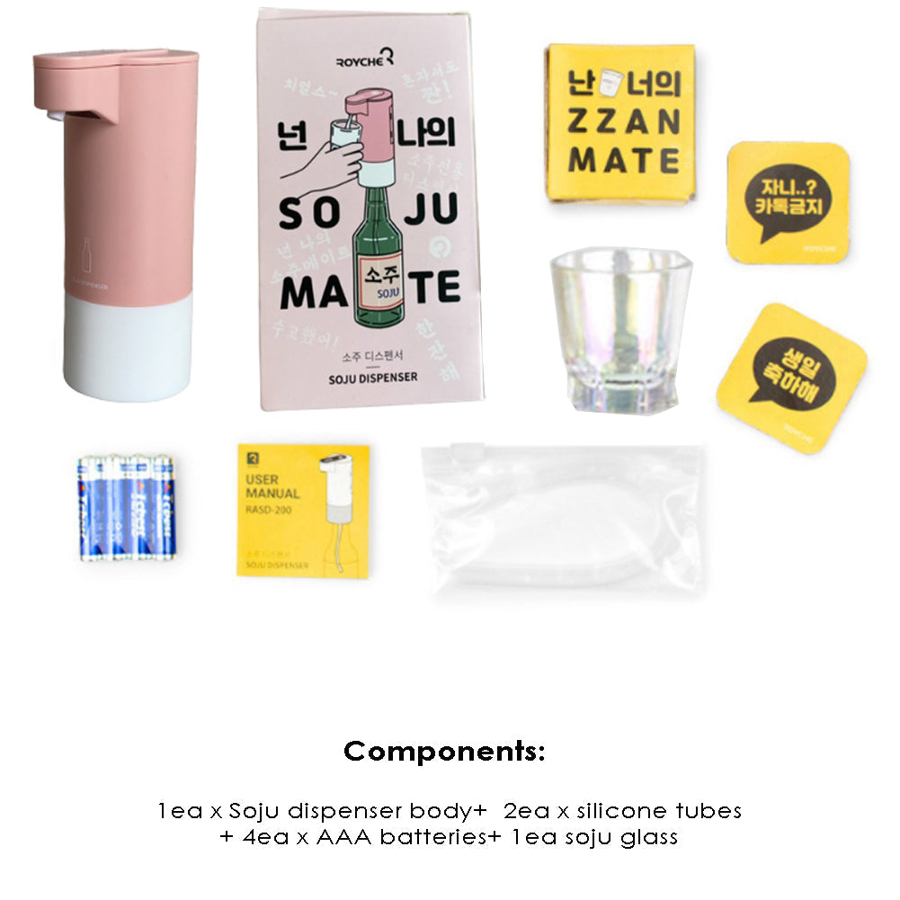 Soju Mate Automatic Soju, Soju to drink alone with soju glass 1P Pink