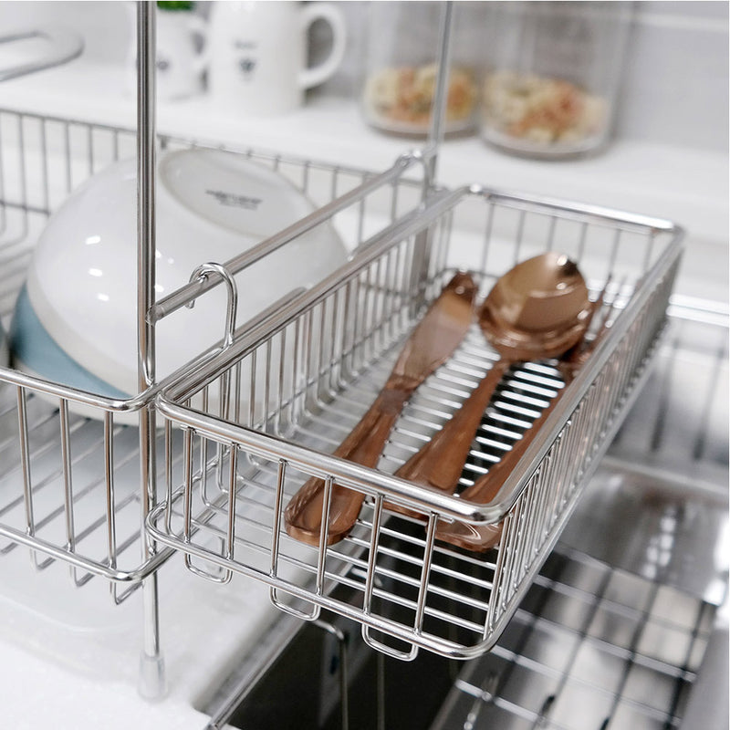 With Molly S2D compact dish drying rack 2Tier Kitchen Holder Organizer Stainless Steel 304 17.3(W)x10.2(D)x14.7(H)inch