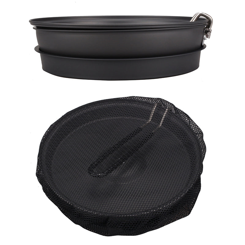 With Molly multi -folding frying pan + steamer set( Frying pan, lid, steam plate, storage mesh pouch) 8.7x8.7x2.4 inches