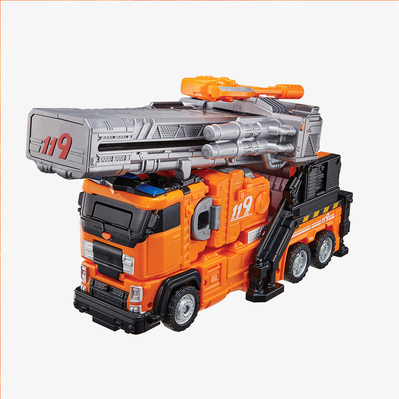 With Molly Boom Turmeric Orange Special Pack - Robot transforms into a fire truck 12.8(W)x6.1(D)x14.5(H)inch