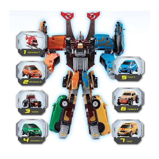Tobot 7-unit Giga Seven 7 cars  Transformed into one Robot 25.2 x 16.1 x 7.5inch