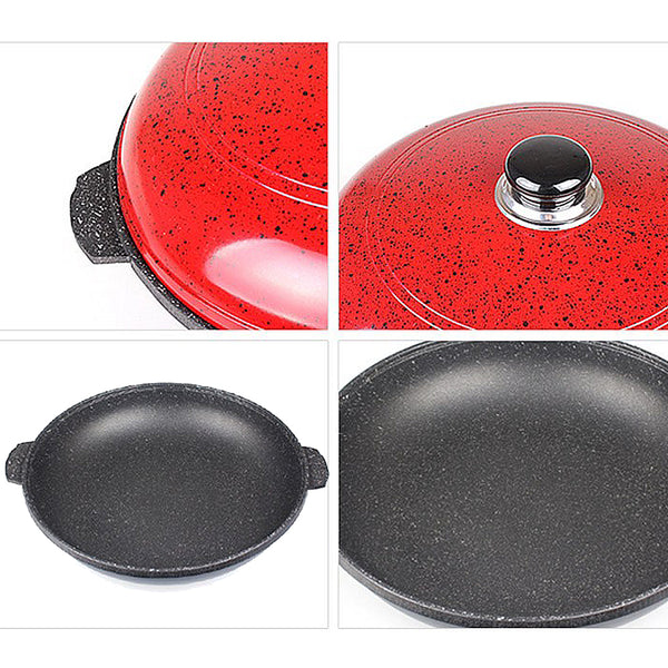 With Molly Yosul Direct Fire Grill Pan for Grilling steakm, Hot Pot cooking,Pan cooking Roasted Sweet Postatoes Red 11.8"
