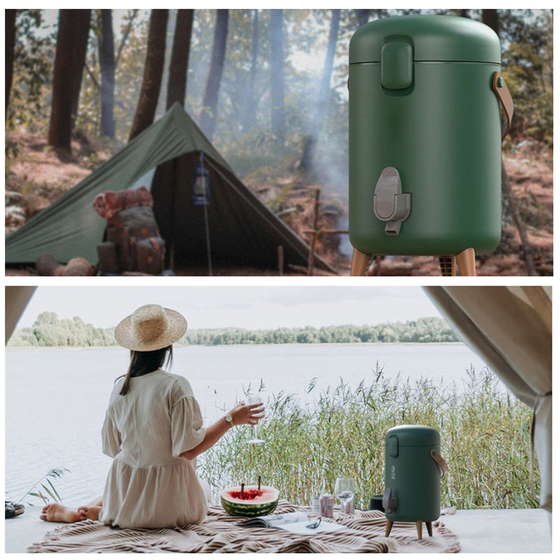 With Molly Mita Camping Water Cooler Jug Dispenser for Kids Home Cafe  3.4L, Green  7.3in x 7.3 in x 13.4 in