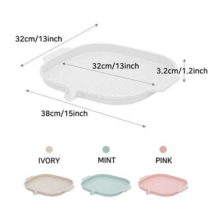 With Molly IH Pastel Color Ceramic Coating Square Grill Roasting Pan With Ceramic Handle IOVRY 15x13x1.2inch