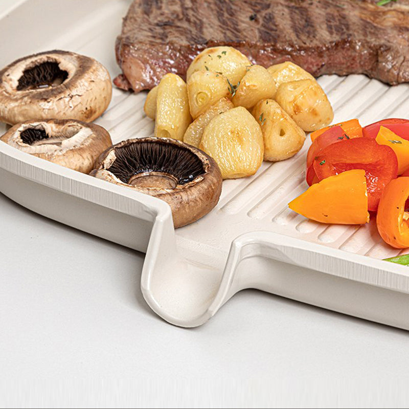 With Molly IH Pastel Color Ceramic Coating Square Grill Roasting Pan With Ceramic Handle IOVRY 15x13x1.2inch