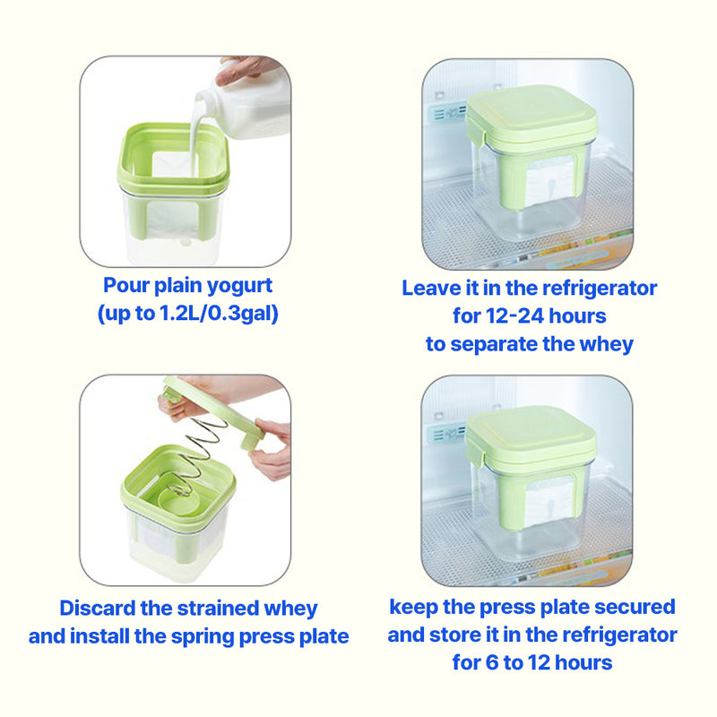 With Molly House Planet Whey Separated Greek Yogurt Maker 1.2L white 6.5(W)x6(D)x6.4(H)cm