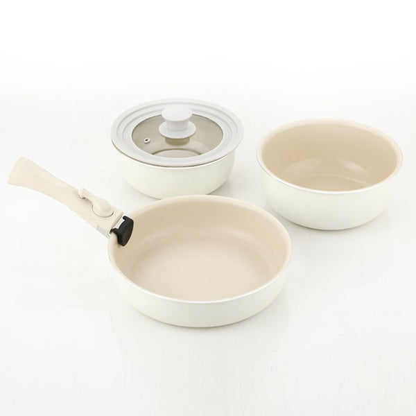 It likes dore IH hands free organic Pot Cookware Set of 5P Ivory