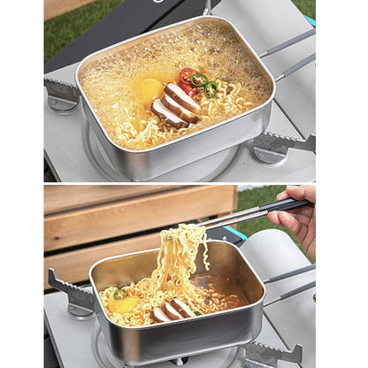 With Molly Camping  multi-purpose set that can be used as a pot, cutting board, or food storage box 2P 7.3 x 5.5 x 2.6 inches