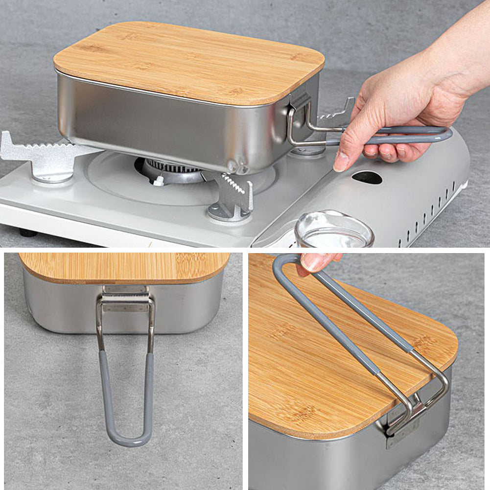 With Molly Camping  multi-purpose set that can be used as a pot, cutting board, or food storage box 2P 7.3 x 5.5 x 2.6 inches