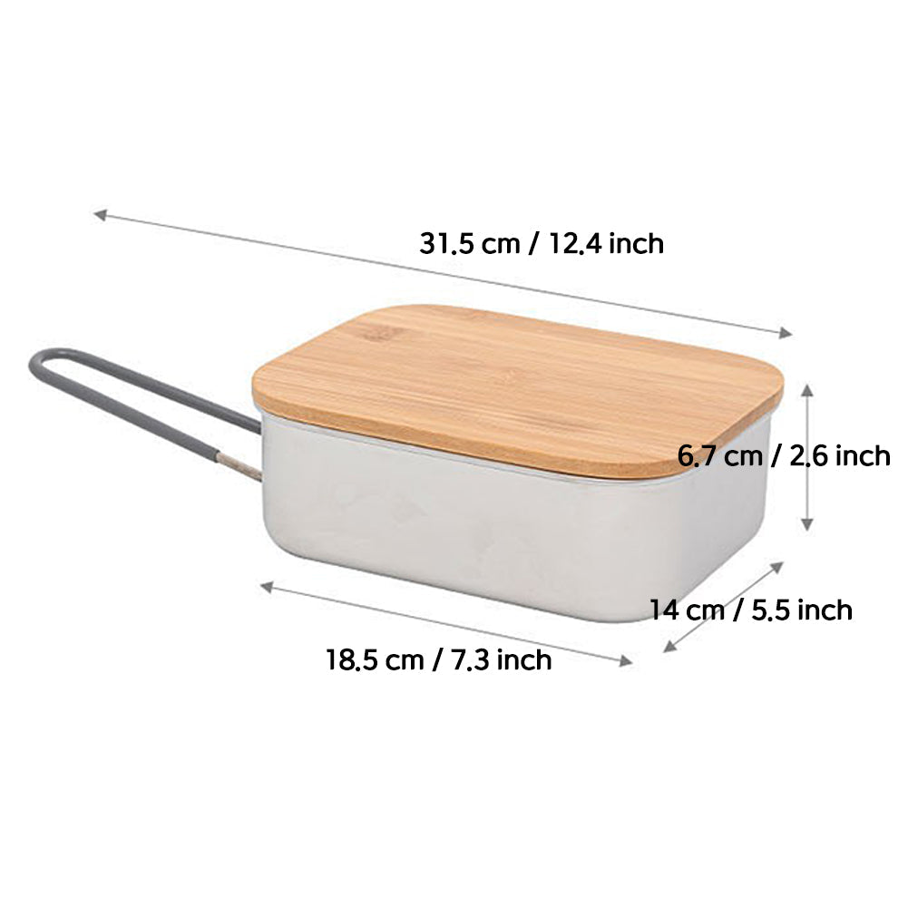 With Molly Camping  multi-purpose set that can be used as a pot, cutting board, or food storage box 2P 7.3 x 5.5 x 2.6 inches