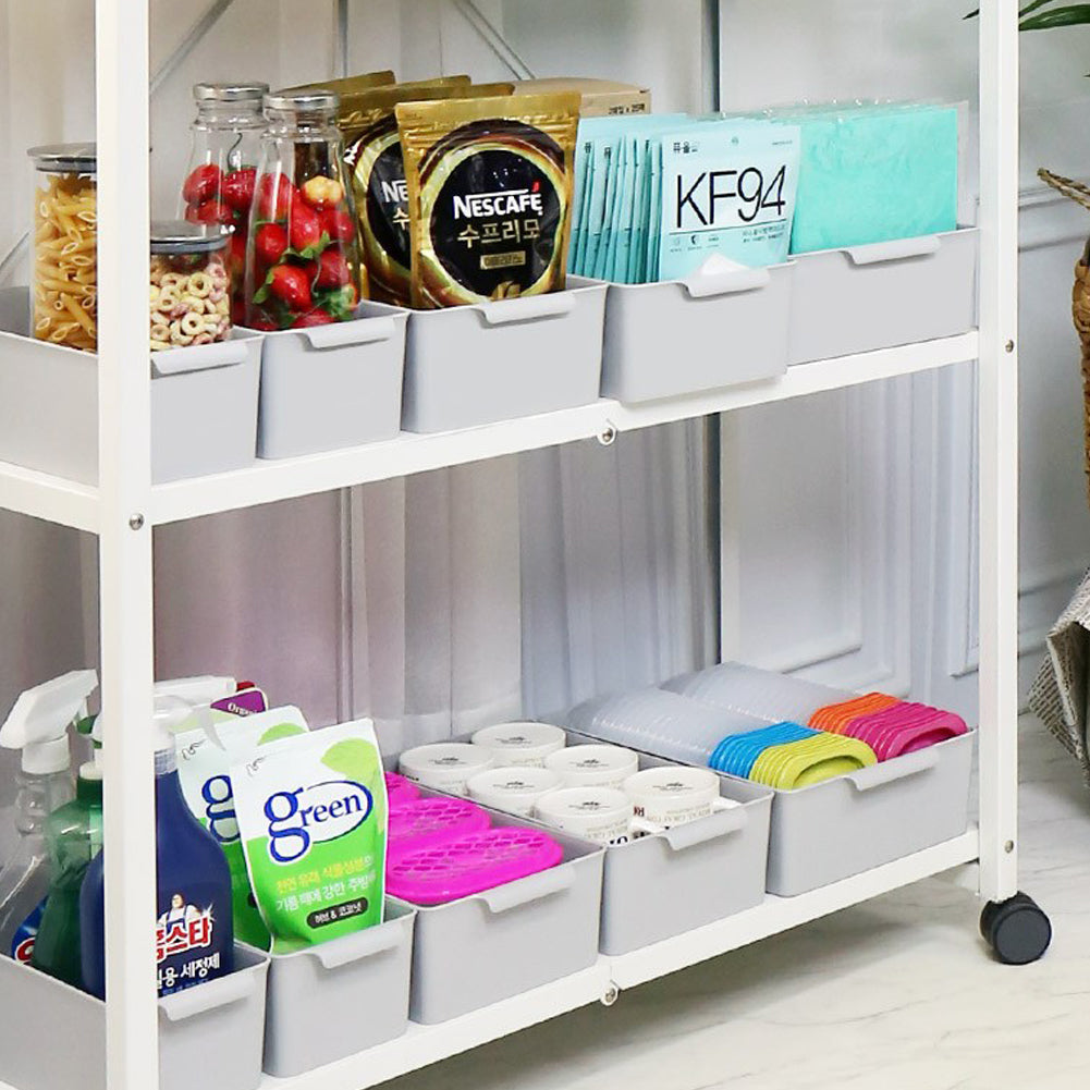 Plastic Storage Bins Pantry Organization and Storage Containers Storage Baskets Shelf Organizer Bins OfficeLarge 2p + Medium 3p + Small 5p set Gray