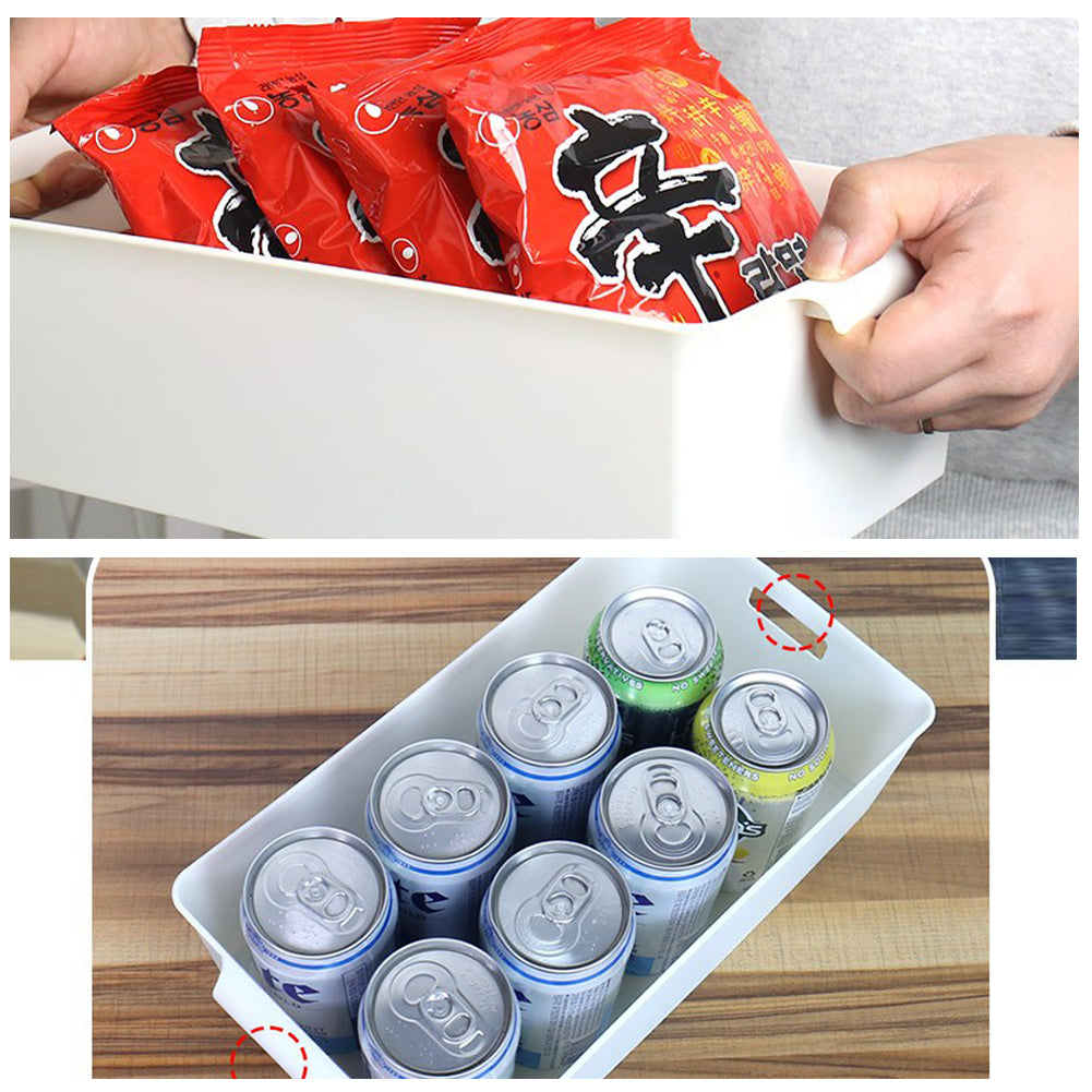 Plastic Storage Bins Pantry Organization and Storage Containers Storage Baskets Shelf Organizer Bins OfficeLarge 2p + Medium 3p + Small 5p set Gray