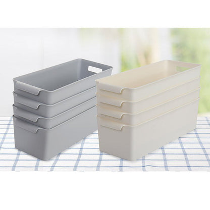 Plastic Storage Bins Pantry Organization and Storage Containers Storage Baskets Shelf Organizer Bins OfficeLarge 2p + Medium 3p + Small 5p set Gray