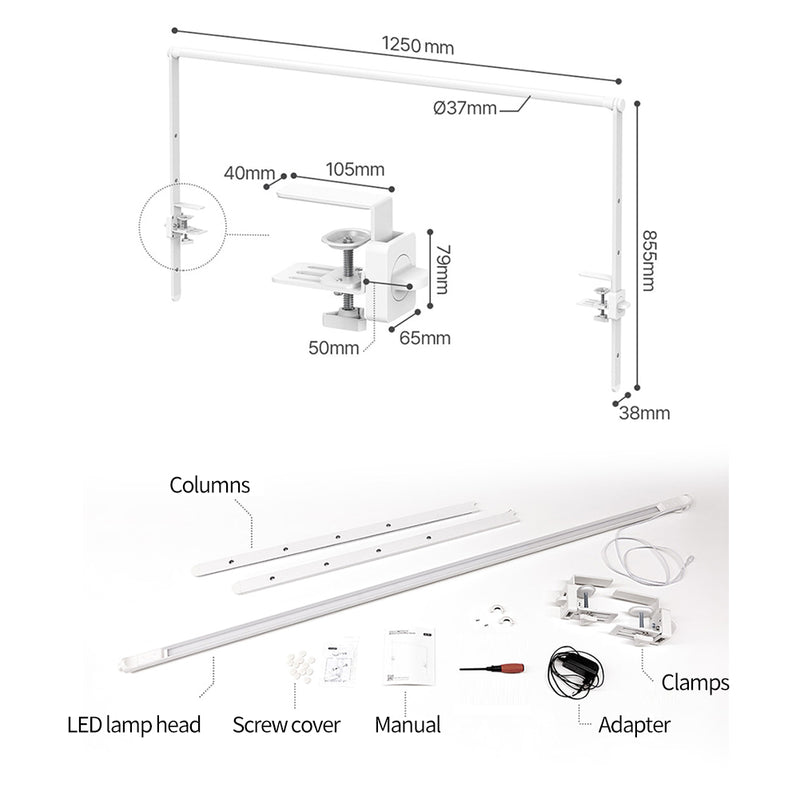 With Molly Broadwing wide Led lamp LED Stand Height Adjustable Desk Light LSP-10120 47.24" DC24V/1.2A