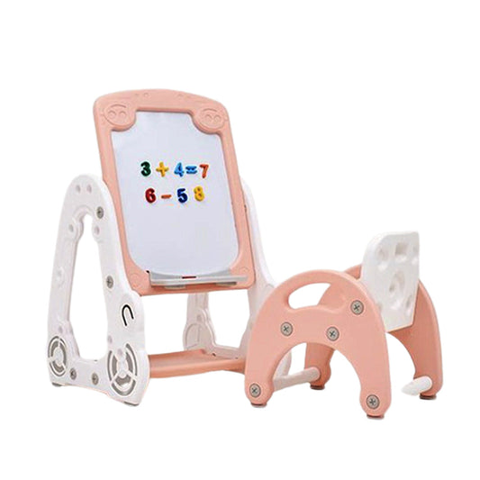 Kids Magnetic Play Desk Chair Set for children's various activities Pink 22x22.4x37in
