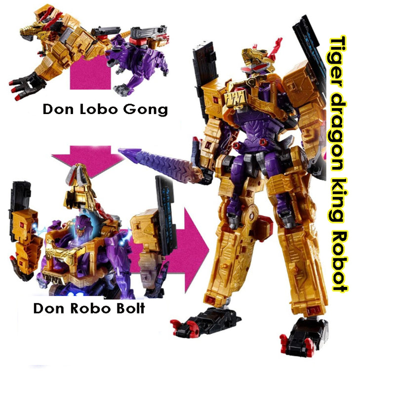 DX Tiger Dragon King rothers Power Rangers Robot Don Lobo Gong +Don Robo Bolt = Tiger dragon king Robot