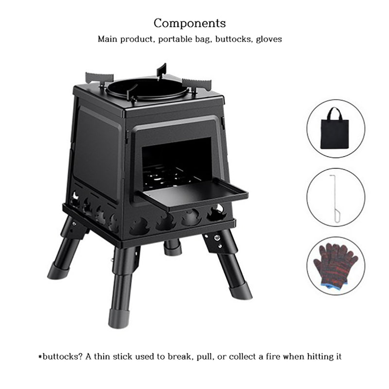 3-step Folding Portable Barbecue Charcoal Grill,  Barbecue Desk Tabletop Outdoor Stainless Steel Smoker BBQ for Outdoor Cooking Camping Picnics Beach