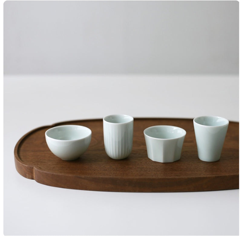 Handmade ceramic soju cup set with oriental style recommended for gifts 4P