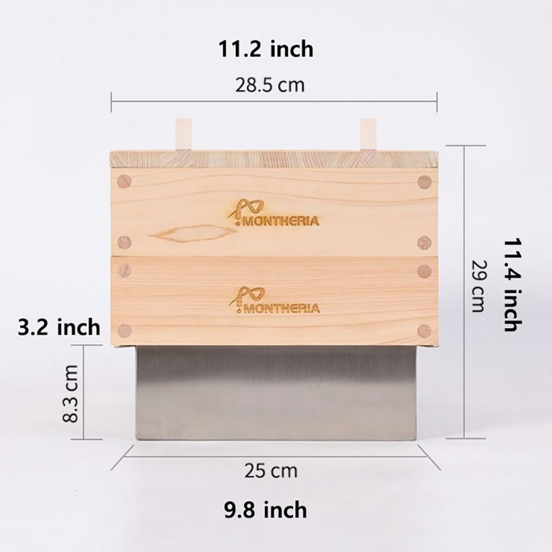 Square edge Square 11.2 Inch Handmade Bamboo Steamer Two Tier with stainless steel pot Timer silicone knob storage bag