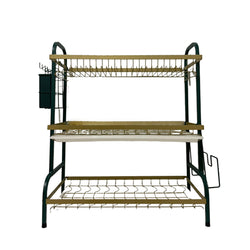 With Molly Black Gold Dish Rack 3 Tier Dish Dry Rack Drying Drainer Kitchen Holder Organizer 24.8×22×9.2 inch