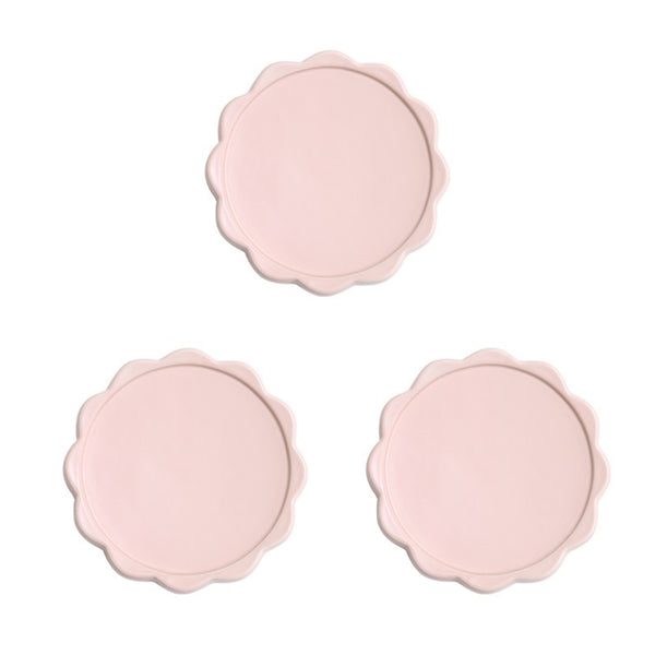 With Molly flower Dessert Plate Pink 3P 8.2inchx 0.7inch