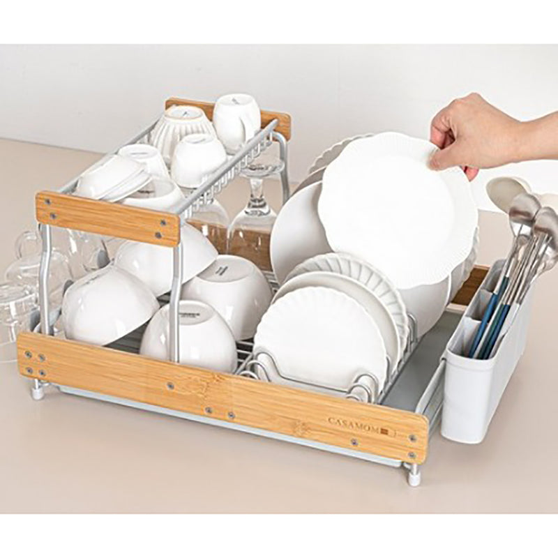 With Molly modern simple design Wood Dish Drying Rack (w)20.9x(d)13.6x(h)9.5inch