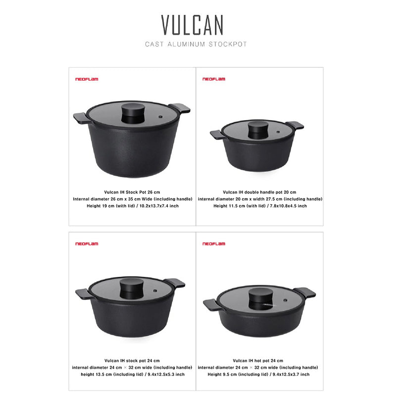 Neoflam Vulcan IH Induction Pot Cookware Set of 4P