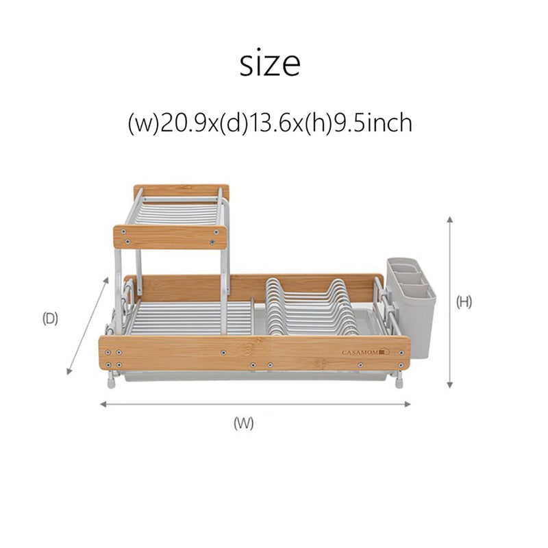 With Molly modern simple design Wood Dish Drying Rack (w)20.9x(d)13.6x(h)9.5inch