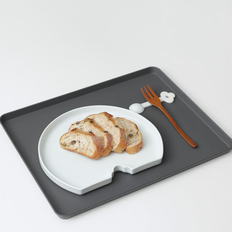 With Molly SBG Handmade Artisan Fan Shaped Plate Set Dish + Fork/Chopstick Rest  glossy  8.2x6.8x0.7inch