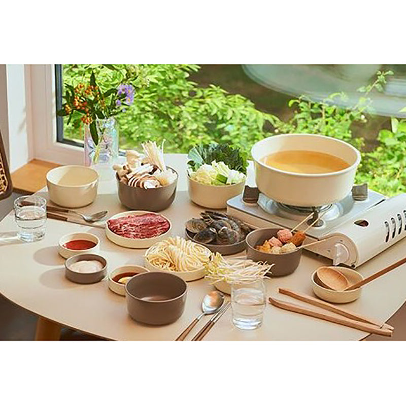 1 person set of neat tableware,  7 bowls into one Cream
