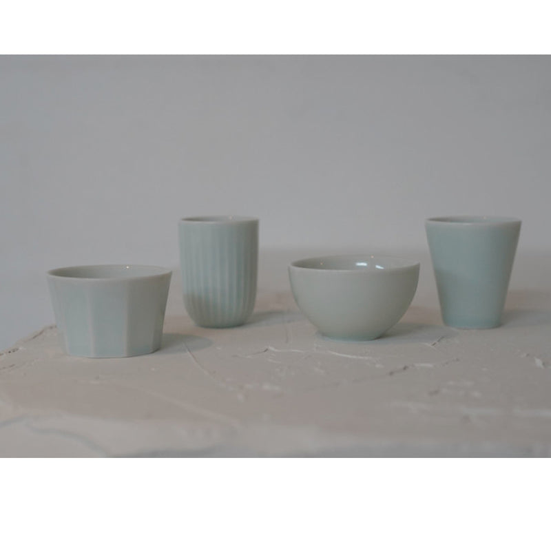 Handmade ceramic soju cup set with oriental style recommended for gifts 4P