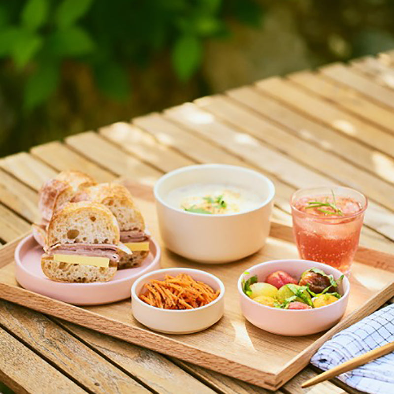 1 person set of neat tableware,  7 bowls into one Pink