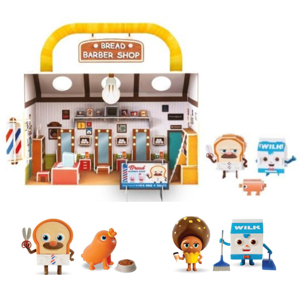 Bread Barbershop Characters 3D Sticker Maker Making Play DIY Toy 25ea