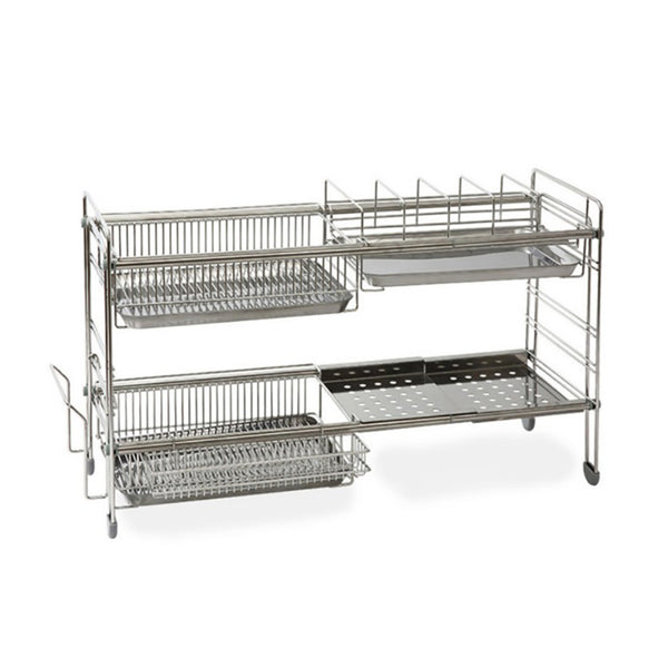 Casero Dish Drying Rack 2-tier Stainless Steel Convenient width adjustment 20.4in~36.2in