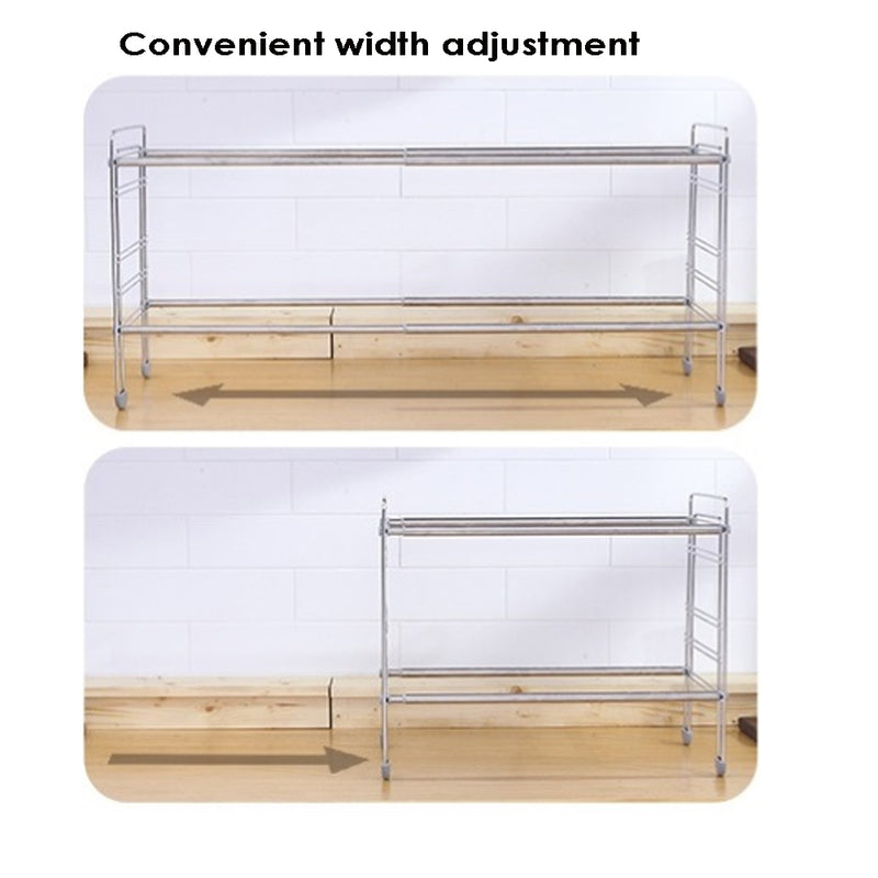 Casero Dish Drying Rack 2-tier Stainless Steel Convenient width adjustment 20.4in~36.2in