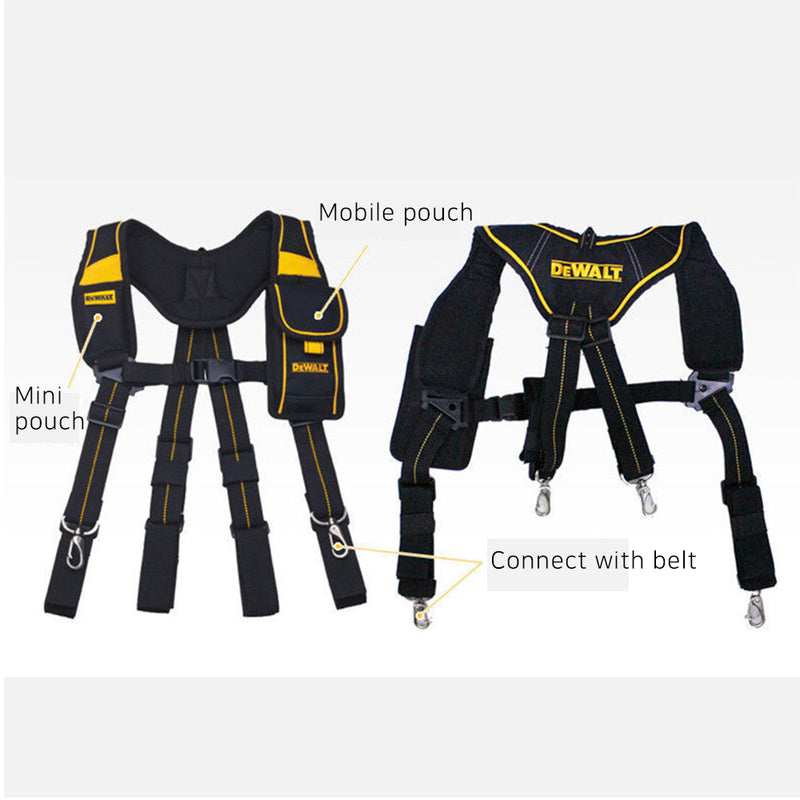 Dewalt Pro Work Tool Belt Mobile Pouch Adjustable Suspender DWST80915-8
