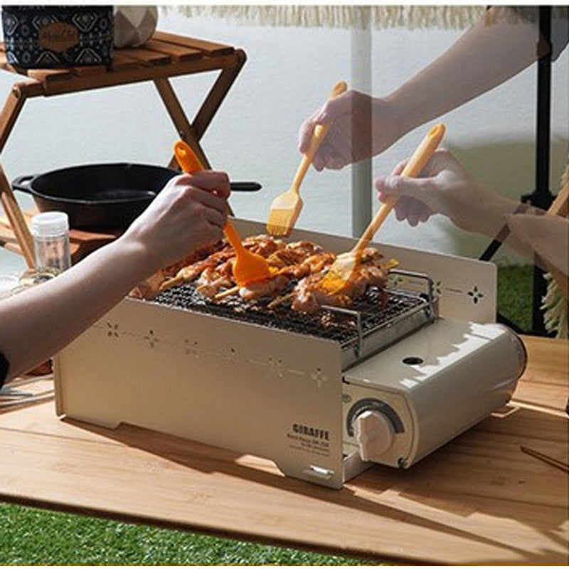 Giraffe Stove Windscreen, Outdoors Stove Windshield Camping Cooking Windscreen Folding Camping Cooker Stove Wind Screen with Carrying Bag cream